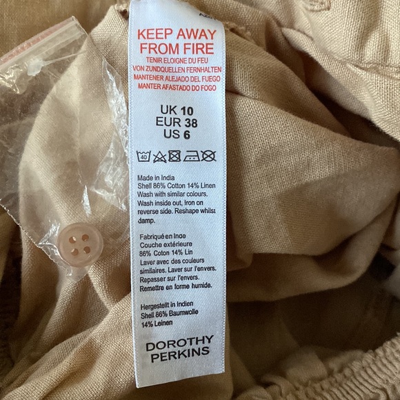 DOROTHY PERKINS cotton linen pant jumpsuit size 6 - Picture 7 of 7